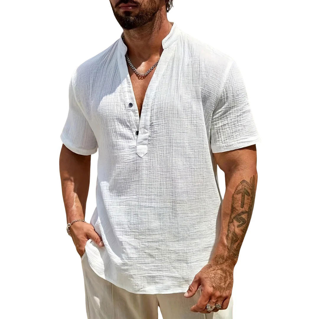 Chemise d'été en pur lin - style homme premium
