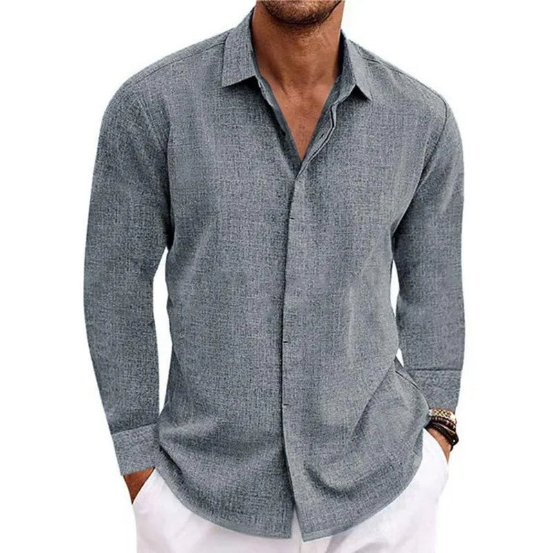 Chemise à manches longues 100% de lin